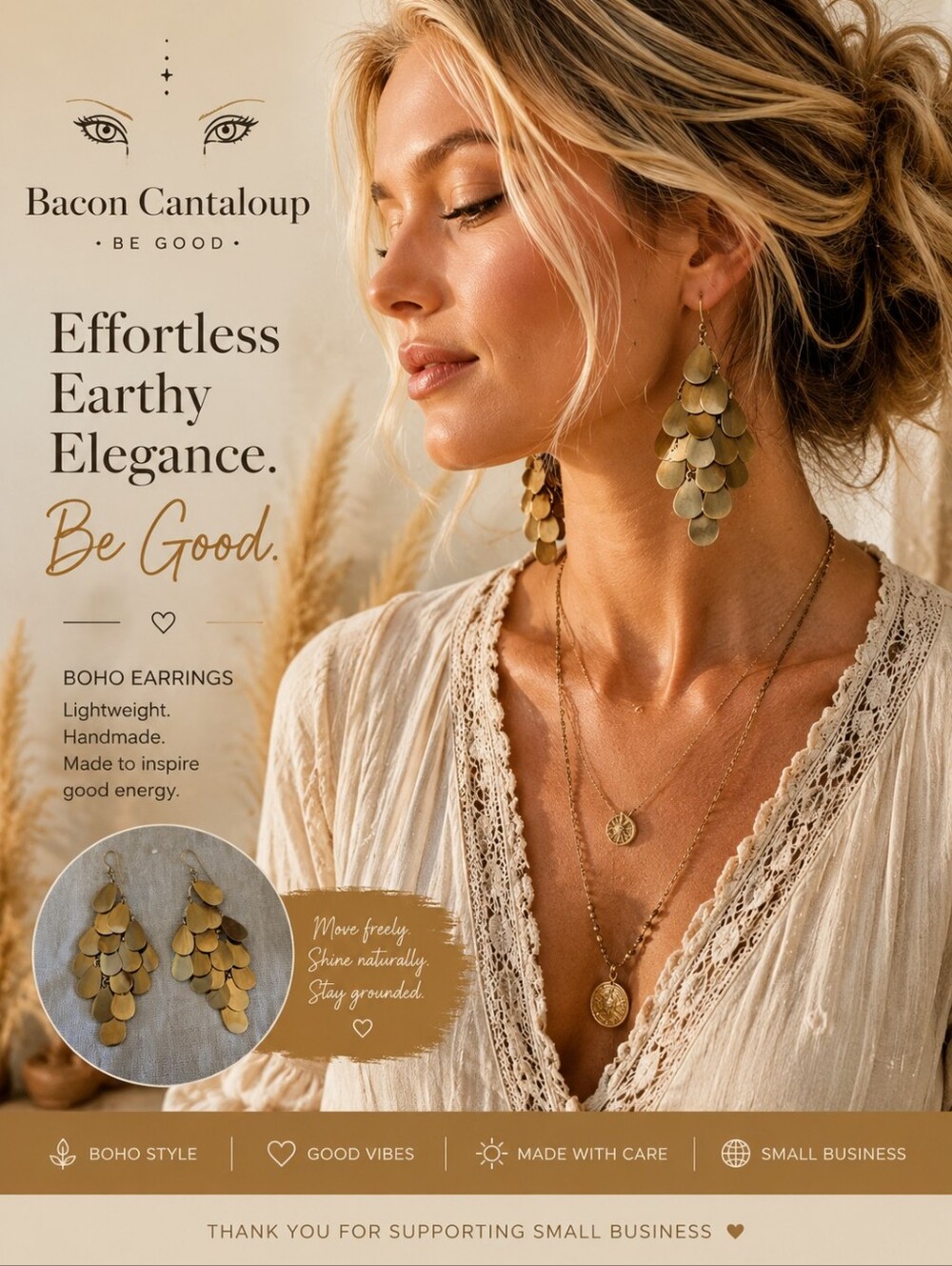 Gold Cascade Disc Drop Earrings - Women's Jewelry